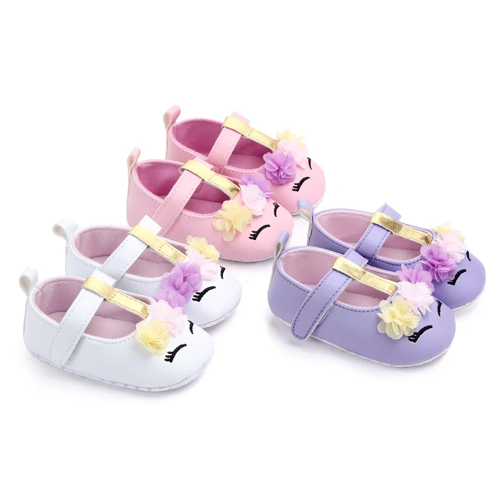 Baby Girl Small Flower Cartoon Baby Princess Shoes Baby Soft Bottom Indoor Non Slip Walking Shoes