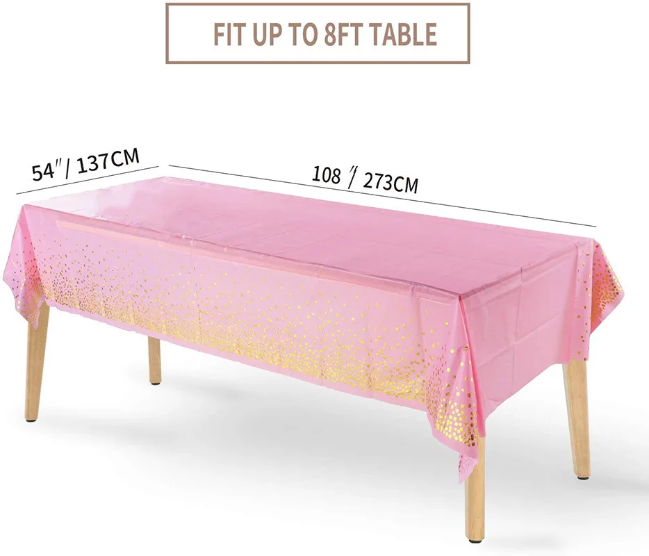 
Пластиковые скатерти для прямоугольника таблицы 4 шт партия скатерти одноразовые спортивные шаровары в Золотой горошек прямоугольная скатерть 