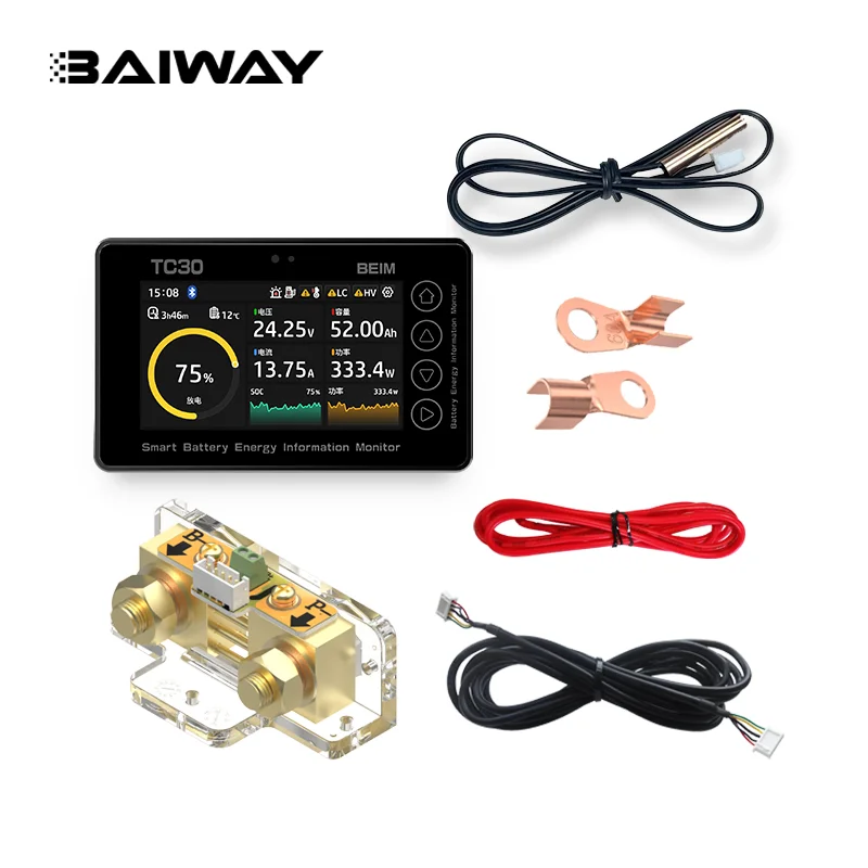 12 Volt Monitor Rv Battery Smart Shunt With Bt Monitoring System Display Screen for Lithium Battery