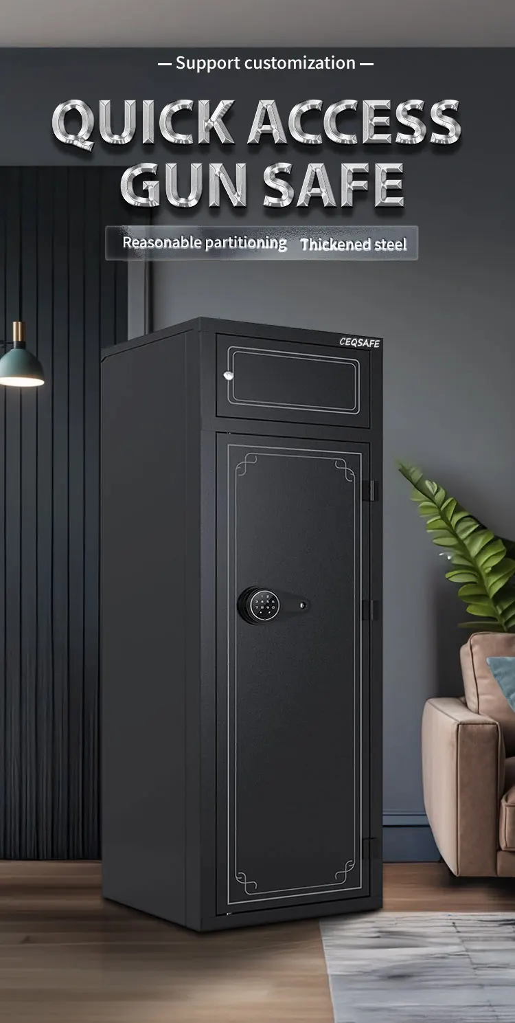CEQSAFE Gun Safe Electronic Combination Lock with Key Big Size As Furniture Gun Safe Box for Home/Office Usage details