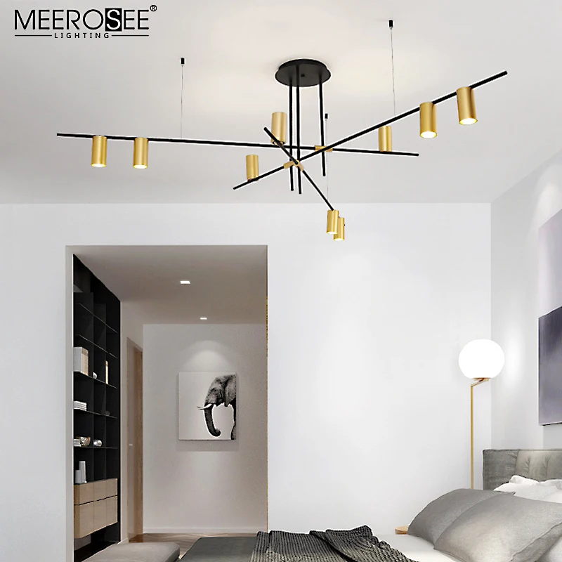 MEEROSEE Hotel Project Unique Design Pendant Light High Ceiling Track Light Chandelier for Shopping Mall MD86743