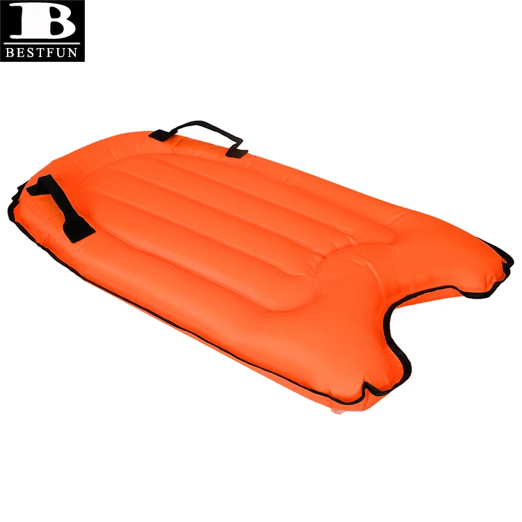 Factory Orange Surfing Bodyboard Inflatable Pool Float Beach Surfing Buoy Board Swimming Mat with Handles for Kids Adults