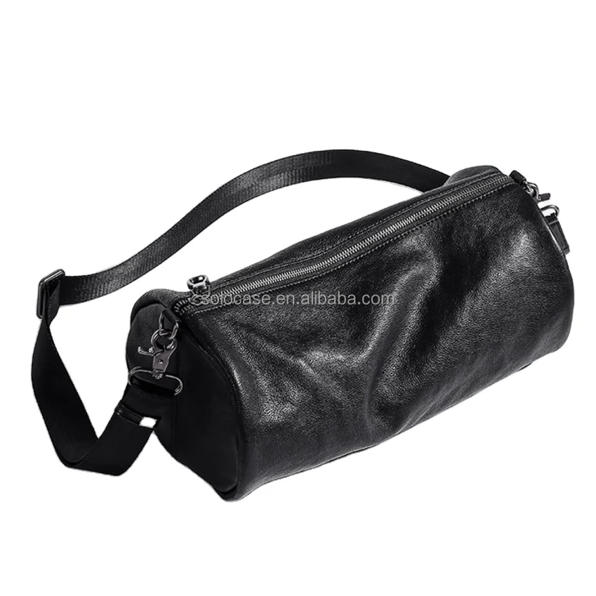 Leather Cylinder Bag Crossbody Barrel Bag Satchel Tube Bag 