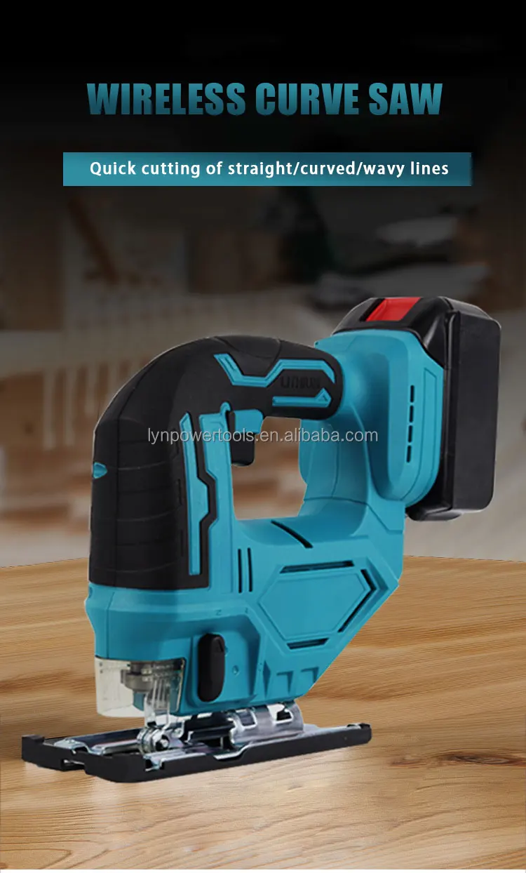Km 21v Power Jig Saw Cordless Lithium Battery Woodworking Handheld