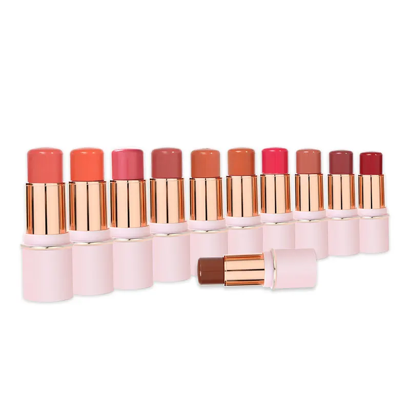 Mini pink Matte Shiny Rouge Make up Cheek Blusher Custom Blush Makeup Low Moq Maquiagem Vegan Cheek Face Blush Stick Waterproof