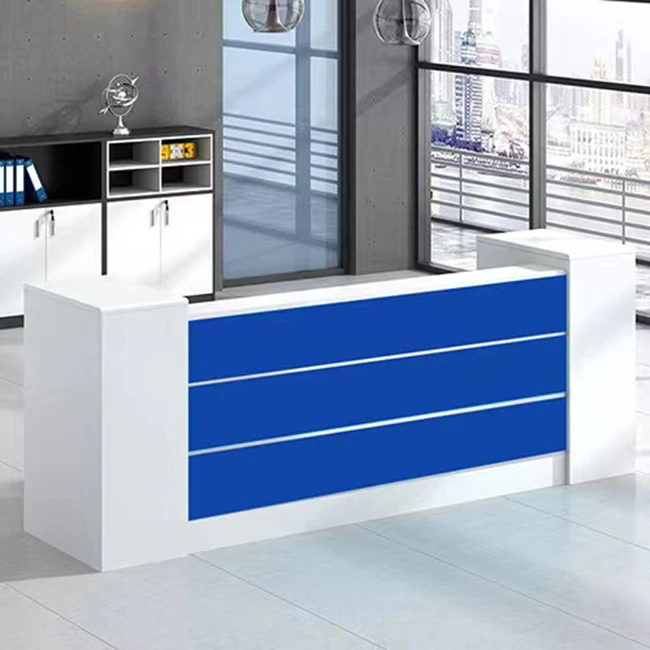 Factory Made Cheapest Reception Desk for One Person Bank Cash Counters Small Office Reception Desk