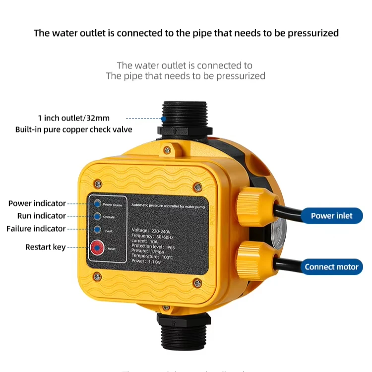 Intelligent Water Pump Controller Water Flow Electronic Pressure Switch for Booster Pumps