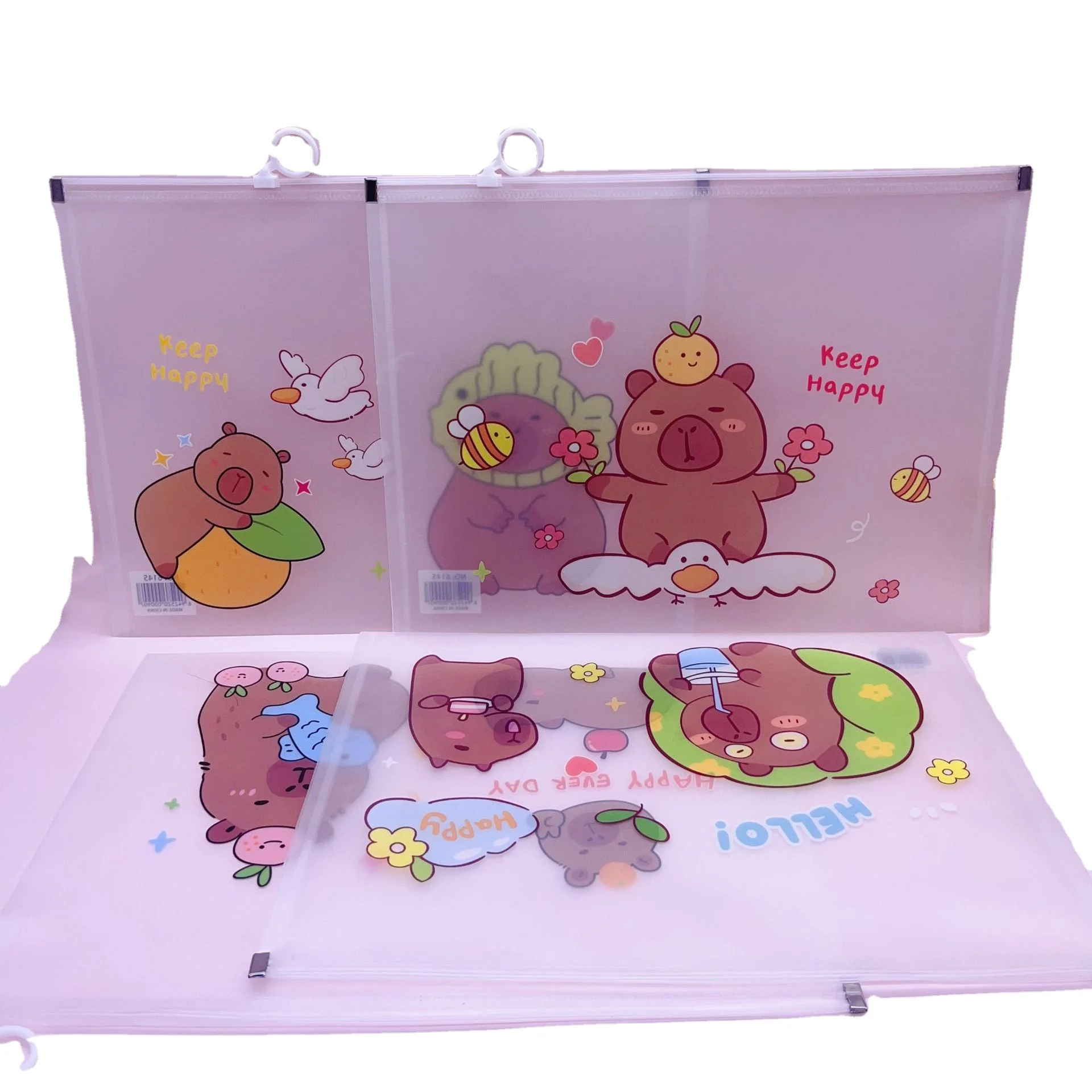 Newstar Kawaii Capybara Cute Cartoon Transparent File Bag Cartoon A4 ...
