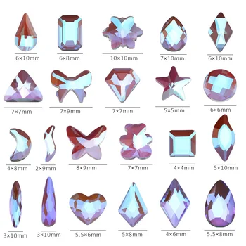 New Nail Art Rhinestones Multi Shape AB Flatback Glass Rhinestones Diamonds Nail Crystal