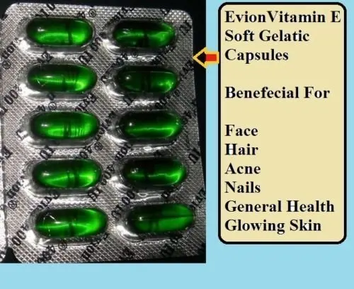 Evion Vitamin E Capsules 400mg For Glowing Face Strong Hair Acne Nails Glowing Skin Buy Vitamin E Capsules Evion Vitamin E Capsules For Skin Gelatin Capsules For Garcinia Cambogia Product On Alibaba Com