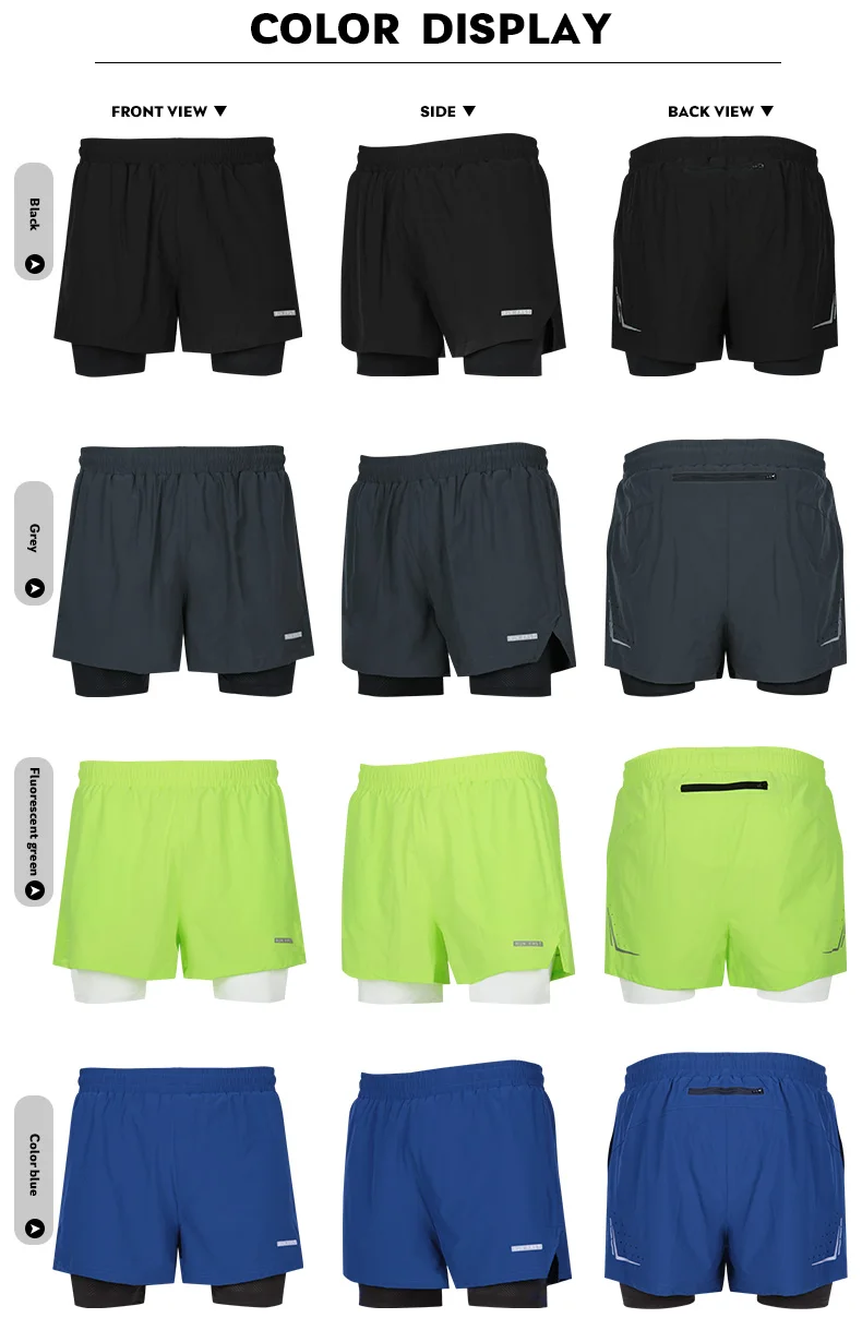 Men 2 In 1 Workout Running Swimming Shorts Lightweight Training Gym