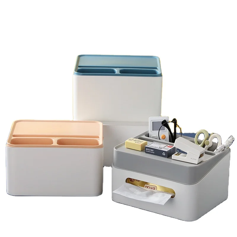 Best-Selling Multifunctional Plastic Desktop Storage for Office or Home Minimalist Washable Facial Tissue Box Organizer