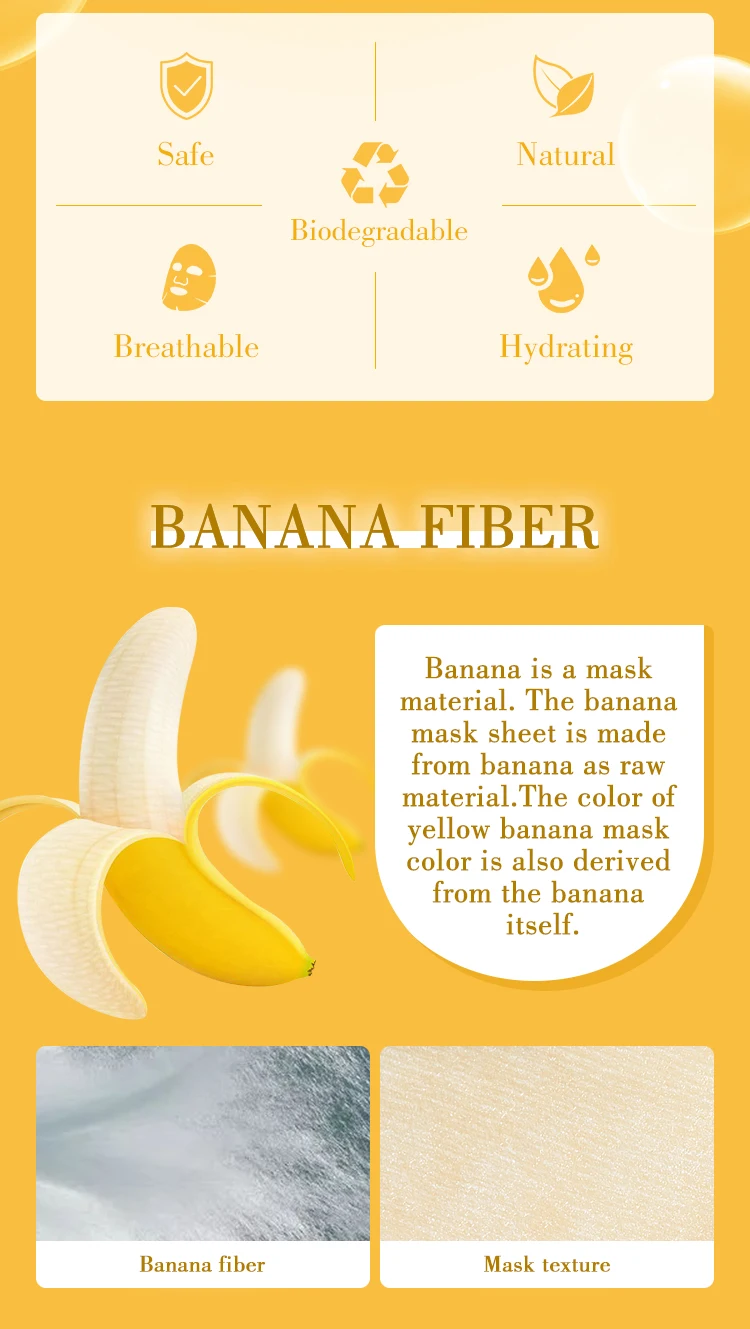 Banana fiber degradable facial mask sheet details