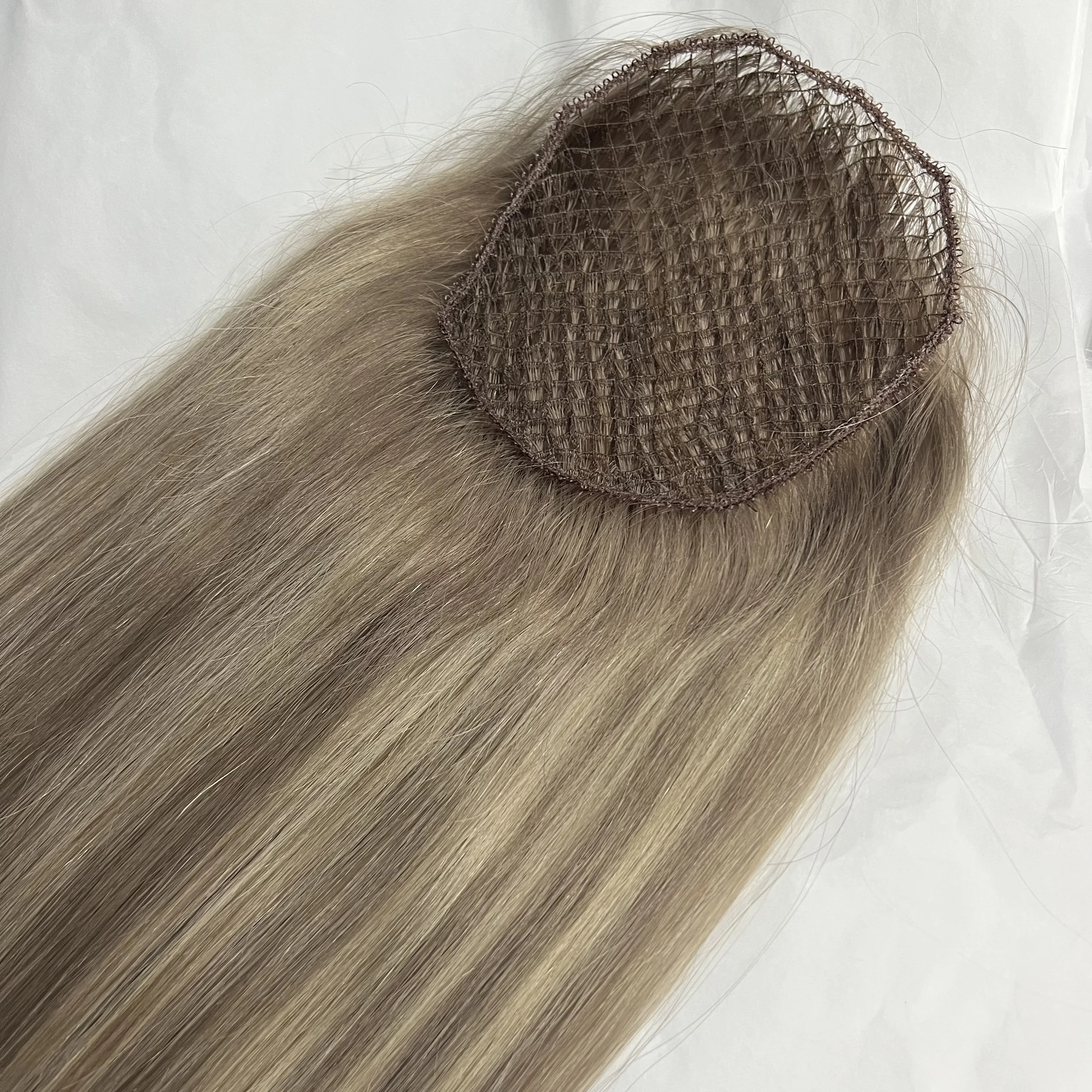 Integration Fish Net Mesh Pieces Women Human Hair Toupee System Topper for Woman