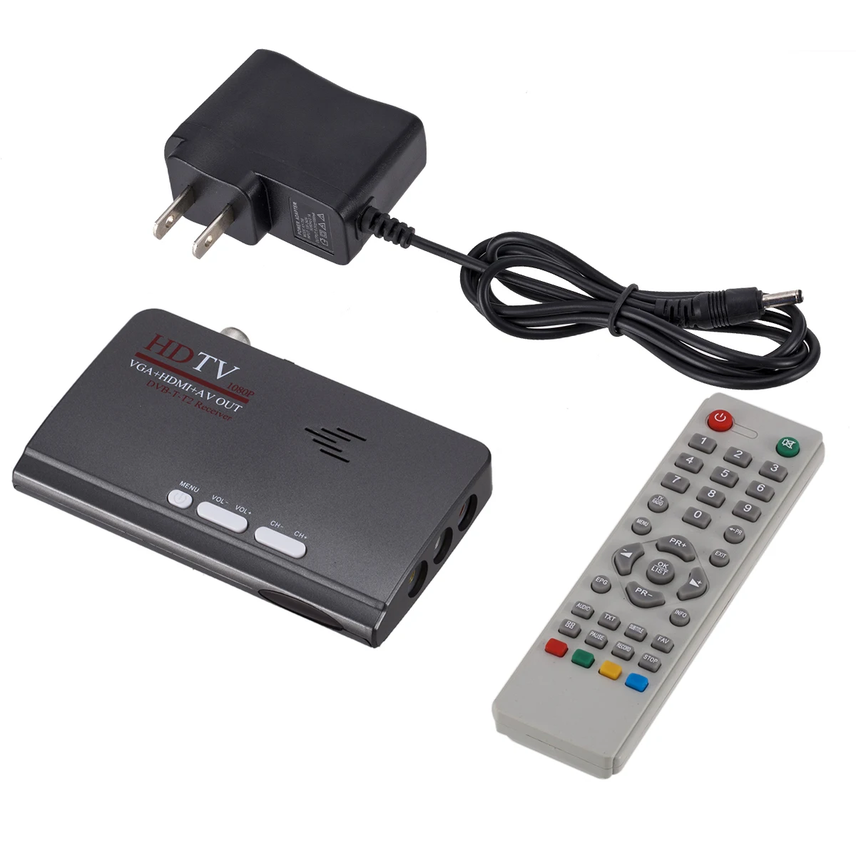 1080P HD DVB-T2 DVB-T Digital Terrestrial Antenna Cable Receiver AV VGA  HDMI Out