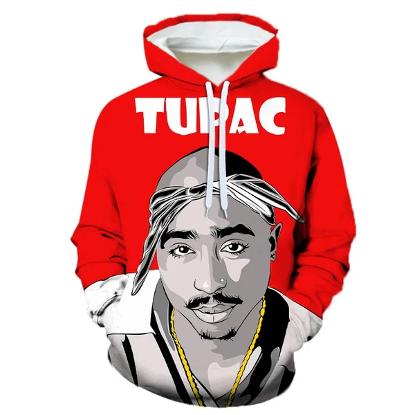 2Pac 3D Printed Hoodies for Men Rapper R.I.P Tupac Digital Printing Hoodies From Men All Over Print Oversized OEM ODM Pullover