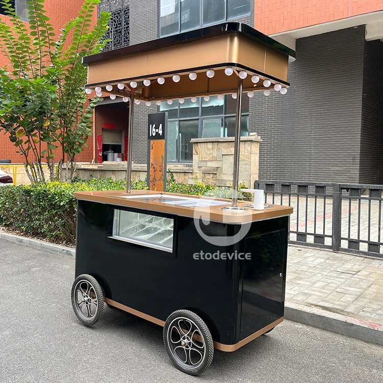 Unique Design Mini Ice Cream Cart for Gelato Business for Summer Time