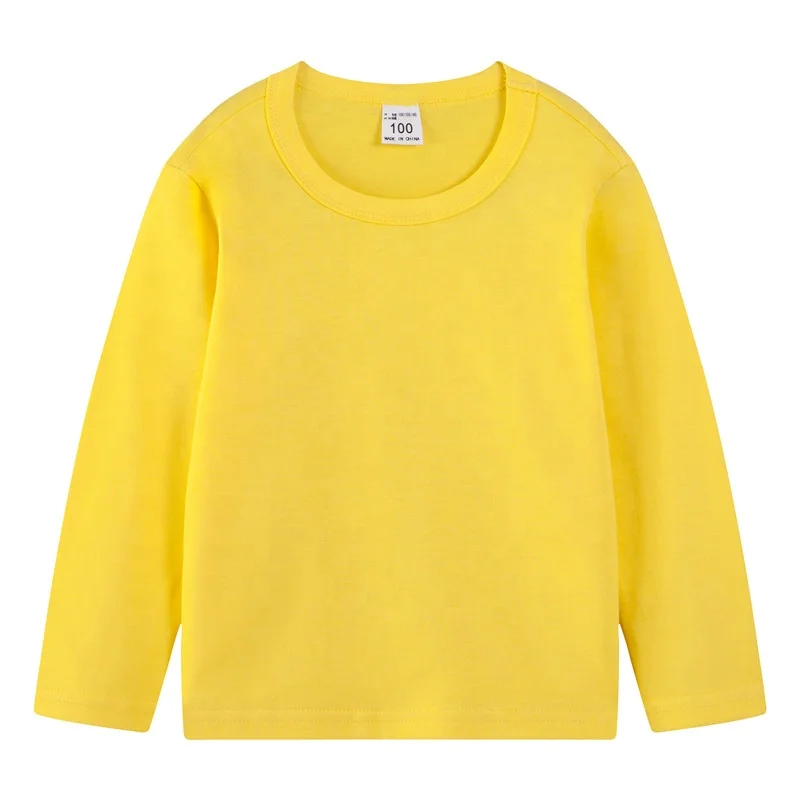 JL-10806 OEM Super 100% Cotton Round Neck Long Sleeve t Shirt Solid Color Blank Sportswear T-shirts