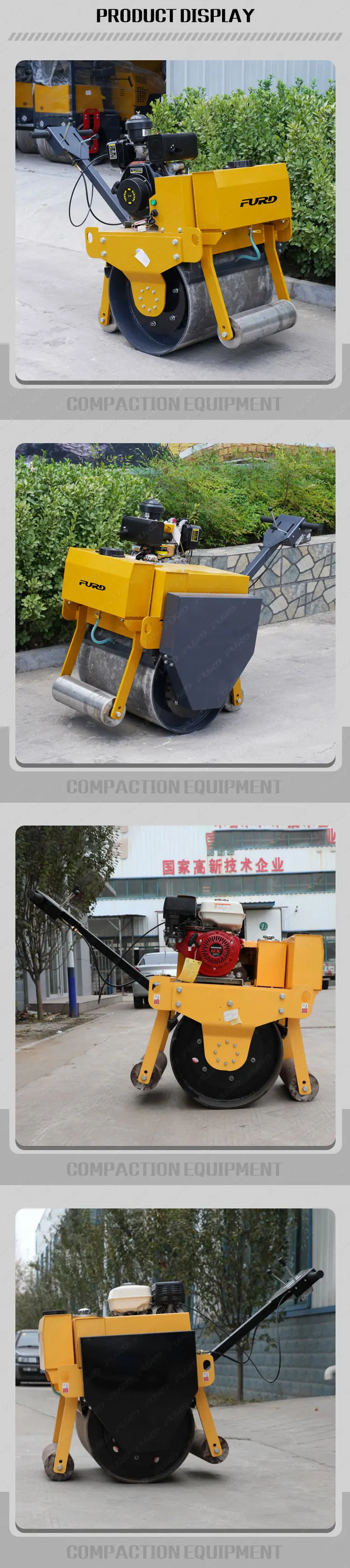 Hand held roller compactor soil compactor roller walk behind roller ...