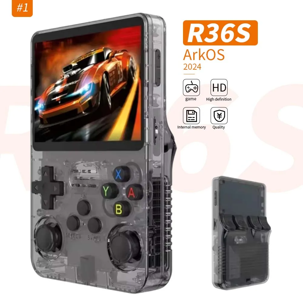 Stock 128GB R36S Retro Handheld Game console Linux System 3.5 inch Screen 64GB Portable Pocket Video Game Player R36S