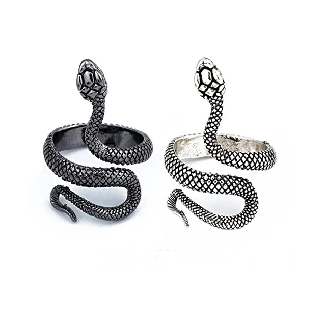 hot sale gothic vintage snake ring fashion black color snake