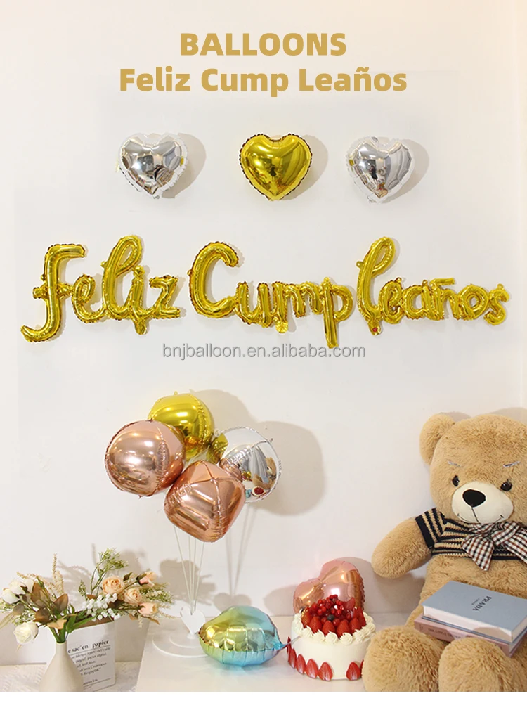 Bona Globos Feliz Cumpleanos Linking Balloons Birthday Party ...