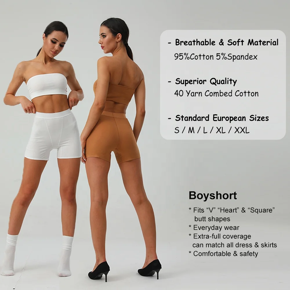 Wholesale Womens Custom Long Leg Big Size Underwear Mid Rise Cotton Boxers Girls Boy Briefs