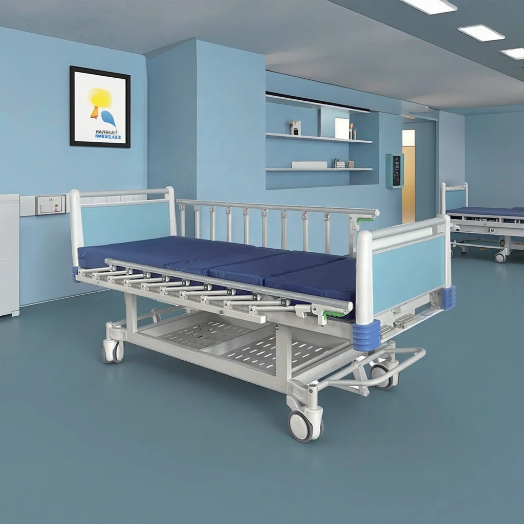 Safety-Enhanced Metal Pediatric Bed with Adjustable Anti-Collision Corners and Foot Brake System for Hospital Wards 2
