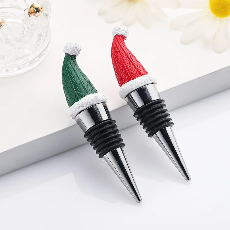 Christmas Party Decoration Custom Wine Stopper Zinc Alloy Red Wine