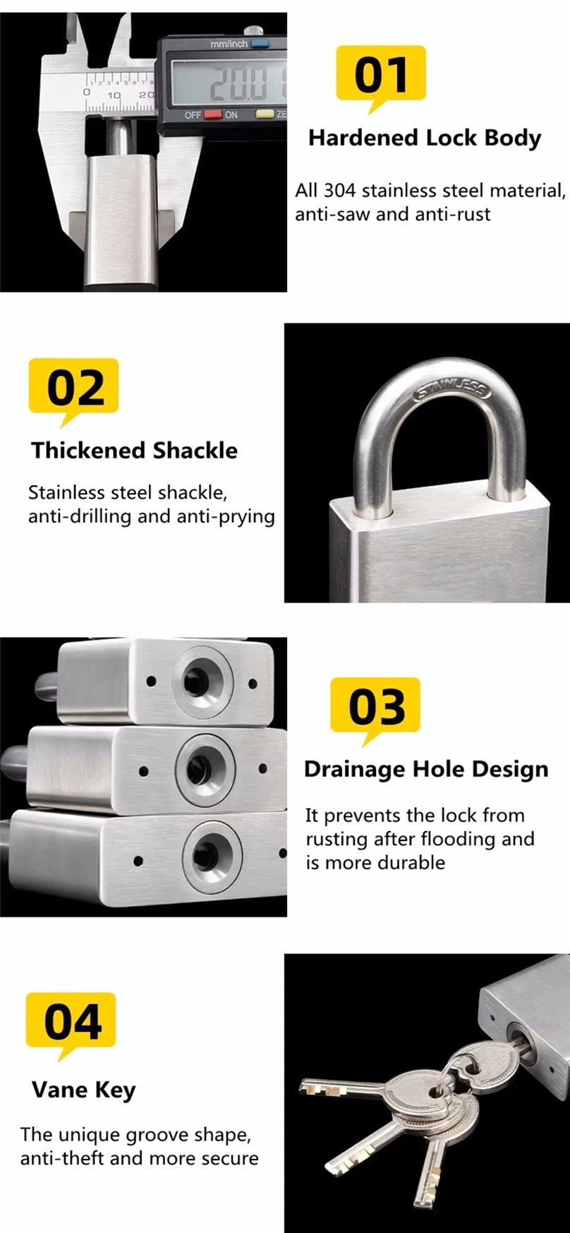 Best Selling Heavy Duty Padlocks 3060mm Good Quality Safety Waterproof