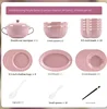 Klein muyu-10 personnes servant-44 pièces avec marmite à soupe-coffret cadeau