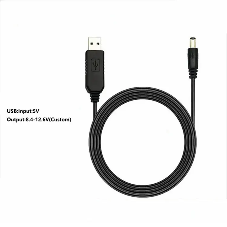 1m USB to DC Power Boost Cord 5V to 12.6V 5.5*2.5mm Converter