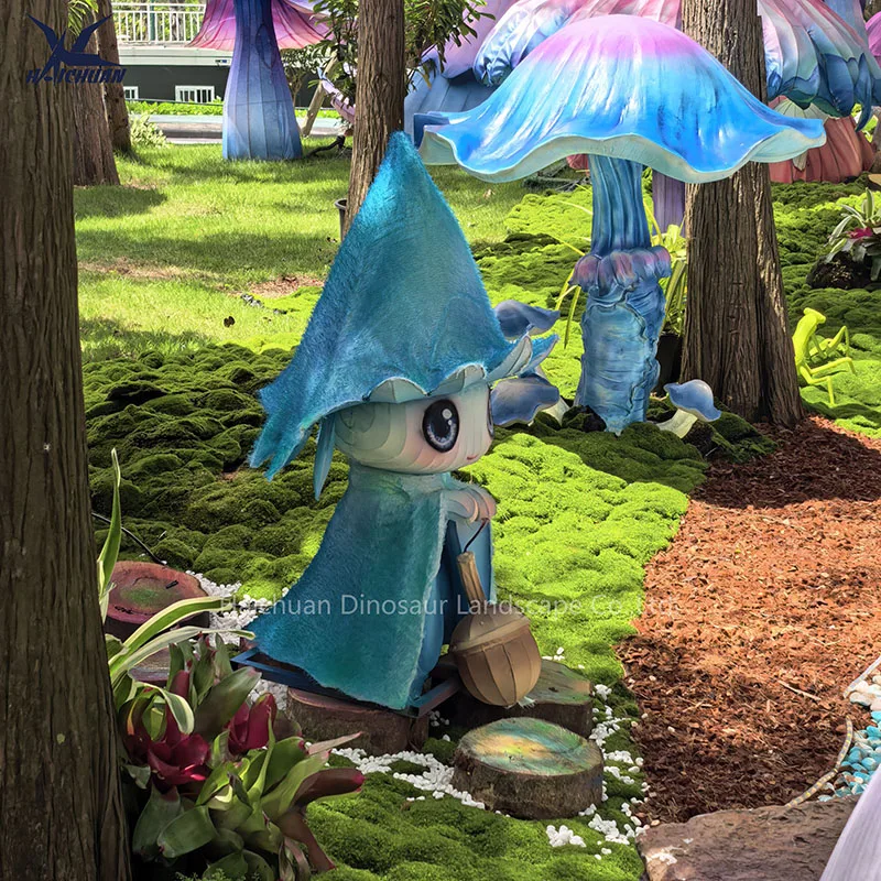 Haichuan High Quality Waterproof Cartoon Decoration Chinese Silk Lantern Elf Character for Forest Fairytale Theme Park