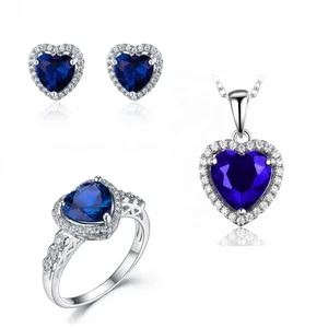 Economical Custom Design Hot Sale Heart Shape Sterling Silver 925 Necklace Jewelry Sets for Women Jewelry