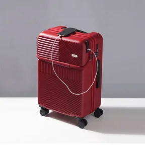New Design High Quality ABS PC Hard Luggage Carry on Luggage With Laptop Pocket and USB Front Opening Luggage Bags.