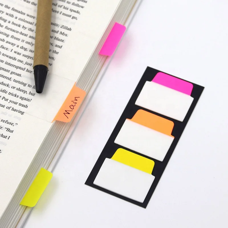Neon Page Markers Sticky Note Tabs Colored Index Tabs Flags Fluorescent Pet Sticky Notes