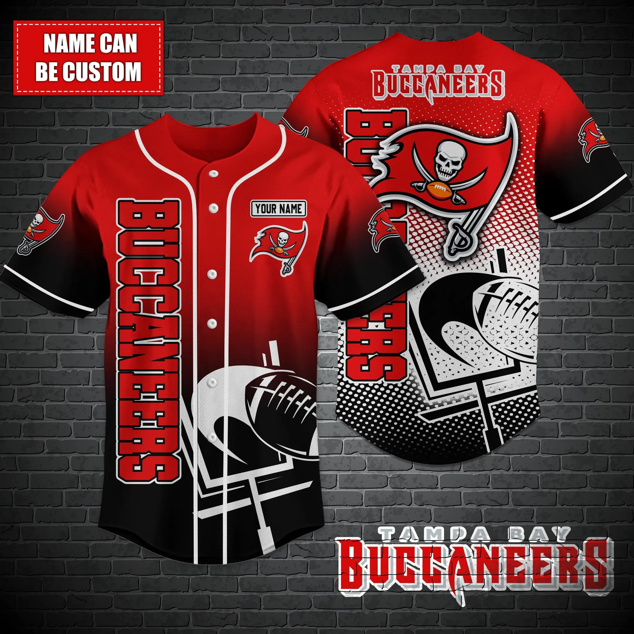 Tampa Bay Buccaneers-NFL BASEBALL JERSEY CUSTOM NAME