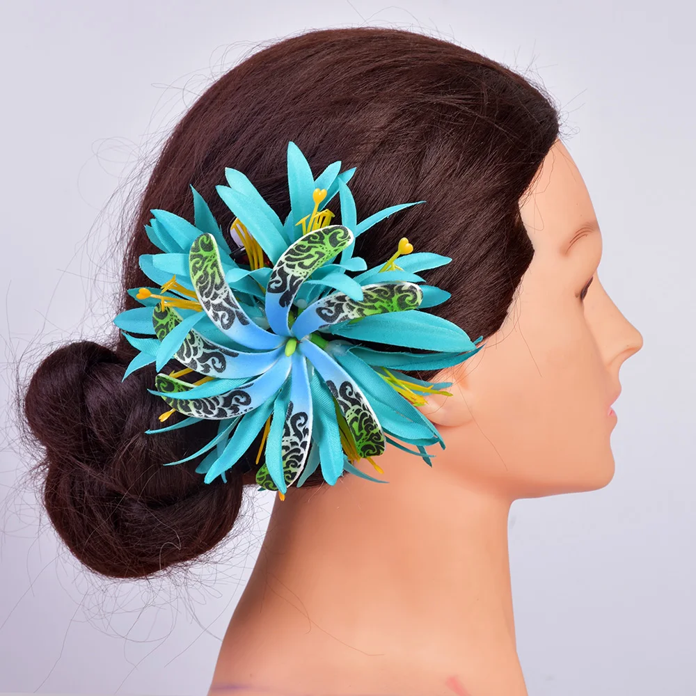 Заводской поставщик HC00042 14 видов цветов 15 см детская одежда из искусственного вельвета гименокаллис волосы коготь W пены Tiare с Гавайскими цветами вечерние головные