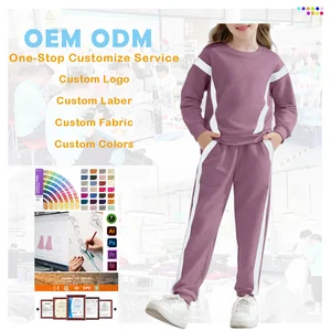 Hot Sale Spring Autumn KIds Outwear Suit 2pcs Cotton Casual Sports Clothes Sets for Teenagers Girls