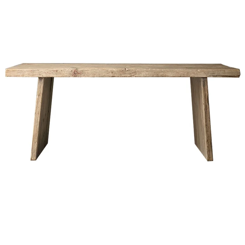 Античная выветрился переработанный древесины вяза 12 Автомобили толщиной сляб столешницей обеденный стол