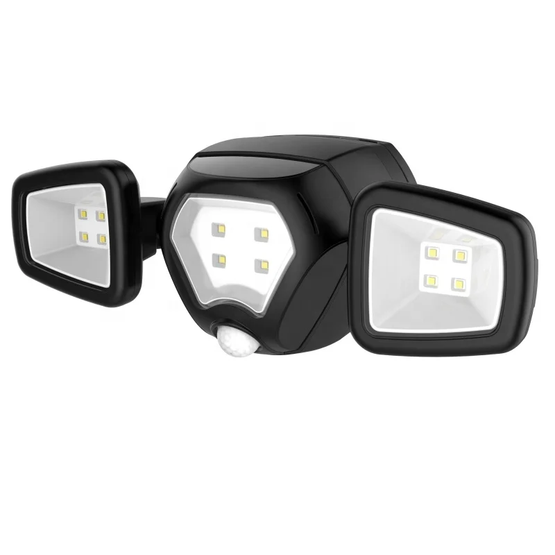 Водонепроницаемые уличные настенные светильники светодиодные с тремя головками и датчиком движения огни безопасности 750