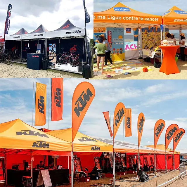 CATC Outdoors Bright Red Pop-up Gazebo Tent with Lovely Chili Pattern for Exhibition and Advertising Inflatables at Events