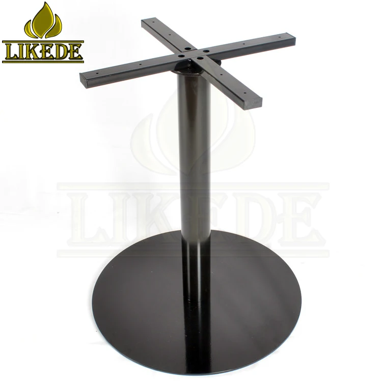 New black iron frame metal dining table bases round steel table legs