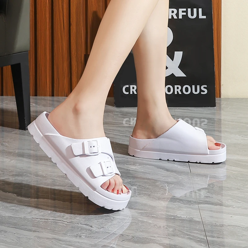 New Platform Slide Outdoor Designer Custom Ladies Buckle Sandals ...
