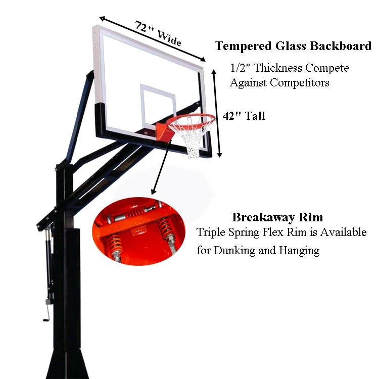 Professional Outdoor Inground Playing Basketball Hoop Custom Adjustable ...