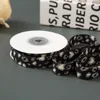 1,5 cm * estampado de leopardo negro [100 yardas/rollo]
