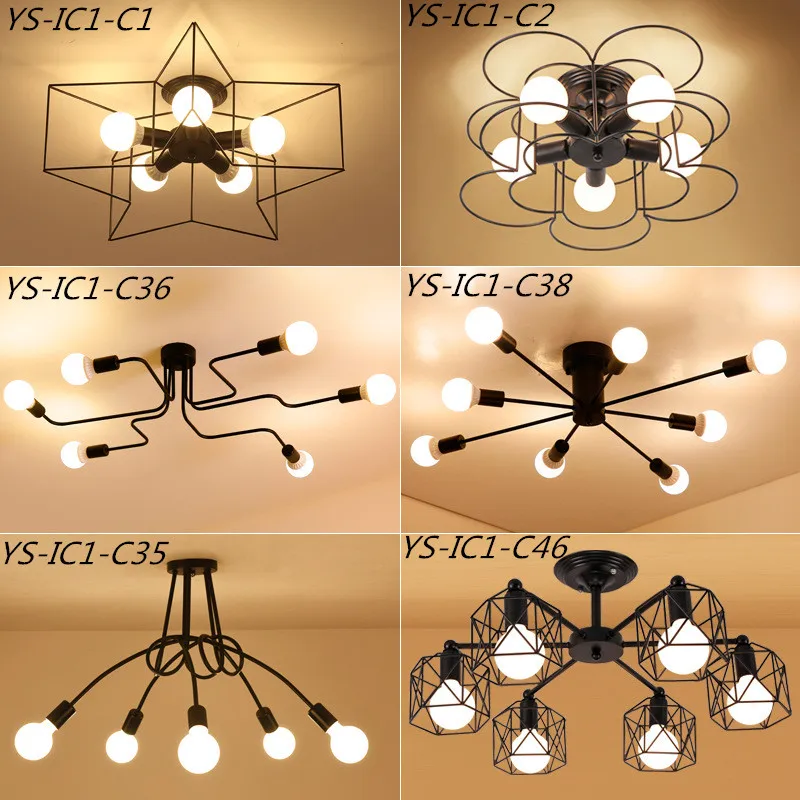 Five-pointed star design LED ceiling light modern black living room modern pendant lighting chandelier lamp  for home decoration