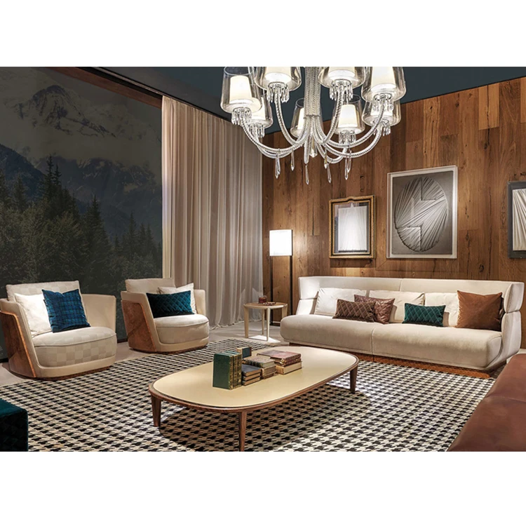 Italian Design Luxury Furniture Import Sofa Sets Curved Back Living