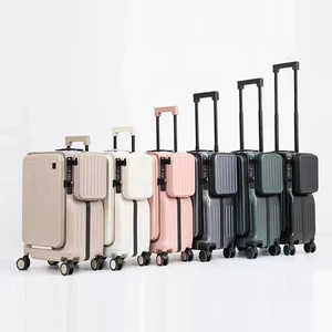 New Front Zippered Box with Large Capacity and Multifunctional Men's 20 Inch Luggage Lightweight Double Open Travel Box