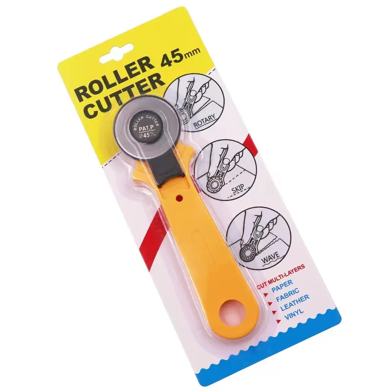 45mm Patchwork Roller Wheel Knife Round Rotary Cutter For Fabric